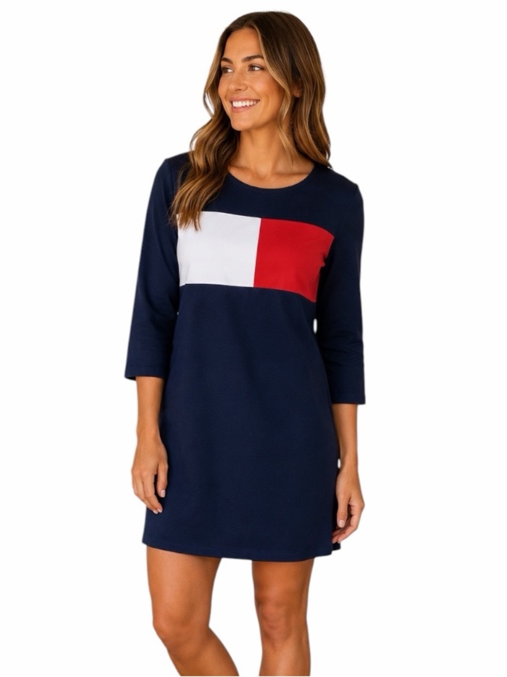 Tommy Hilfiger Medium Navy Blue Sheath Dress Americana Heritage Classic Preppy